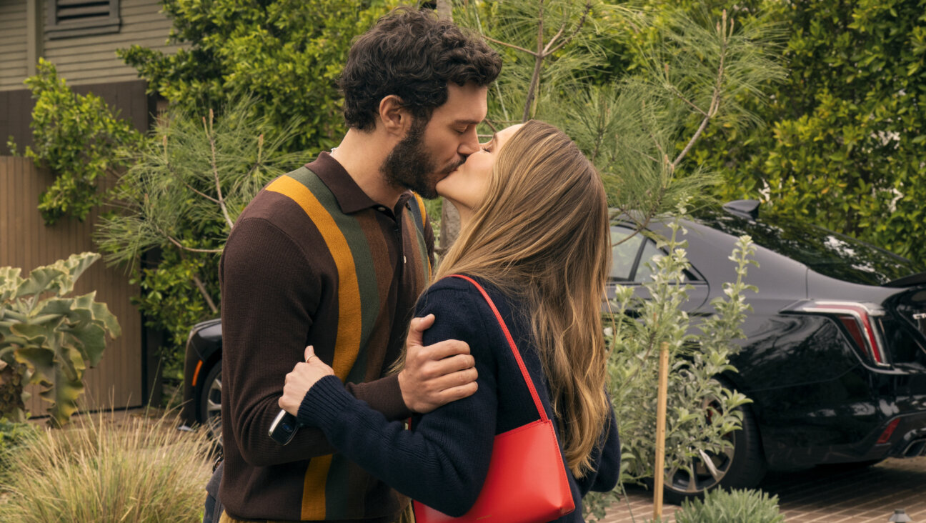 Adam Brody as Rabbi Noah, and Kristen Bell as Joanne.