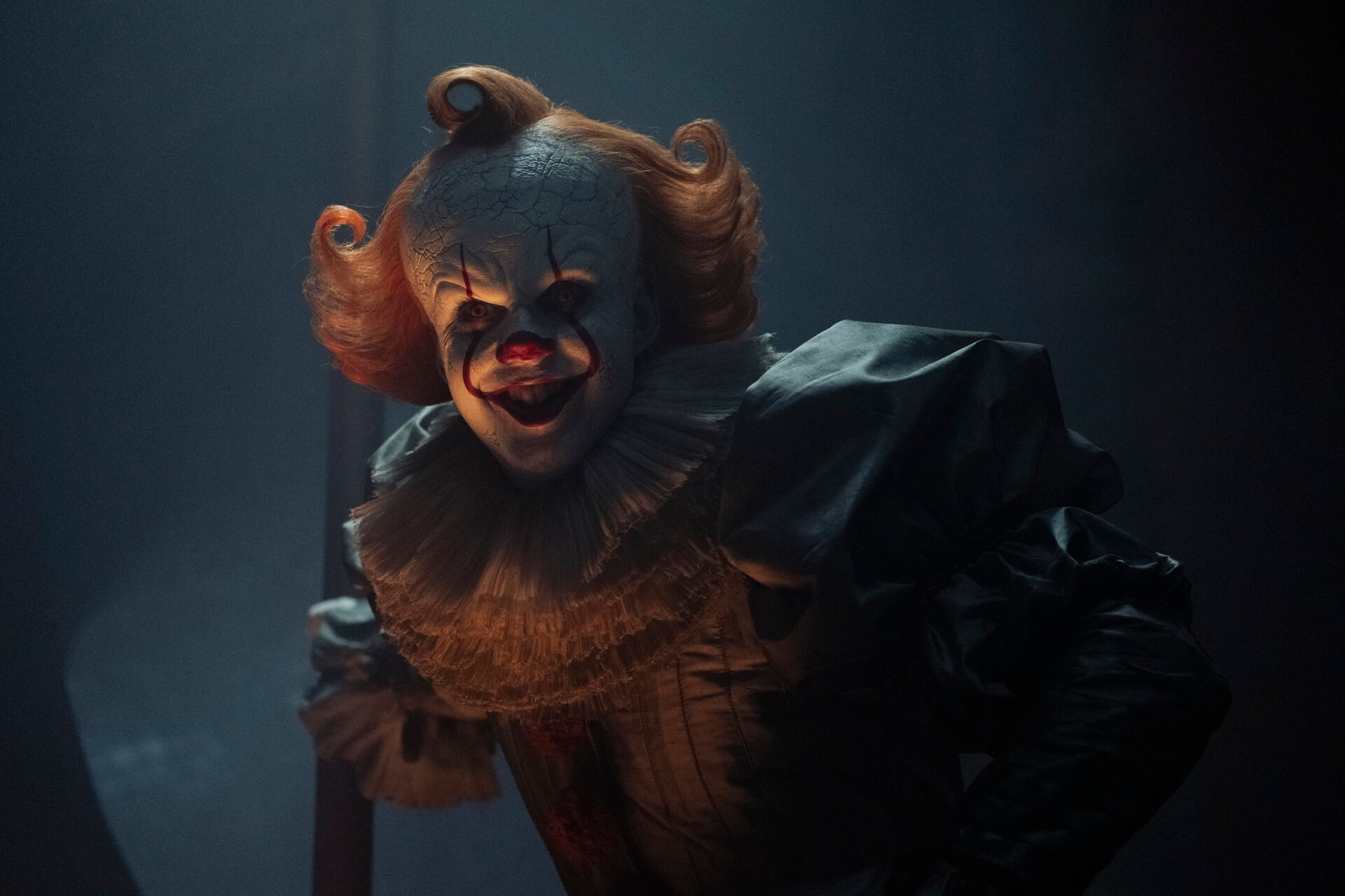 Bill Skarsgård as Pennywise in the series <i>It: Welcome to Derry<i>.