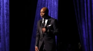 Dave Chappelle speaks onstage during the Jazz at Lincoln Center Gala on April 30, 2025 in New York City. 