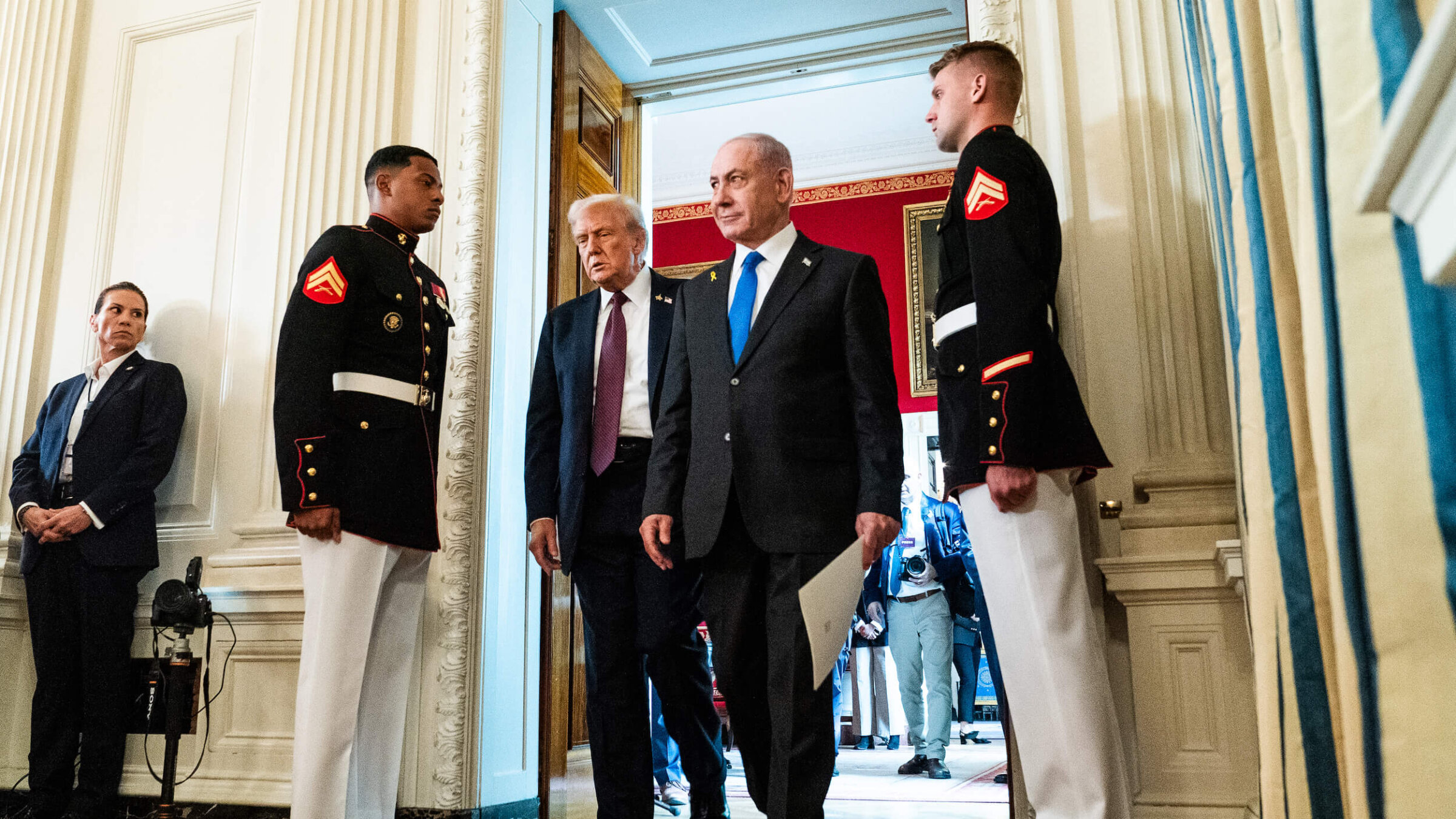 President Donald Trump and Israeli Prime Minister Benjamin Netanyahu at the White House on Sept. 29, 2025.