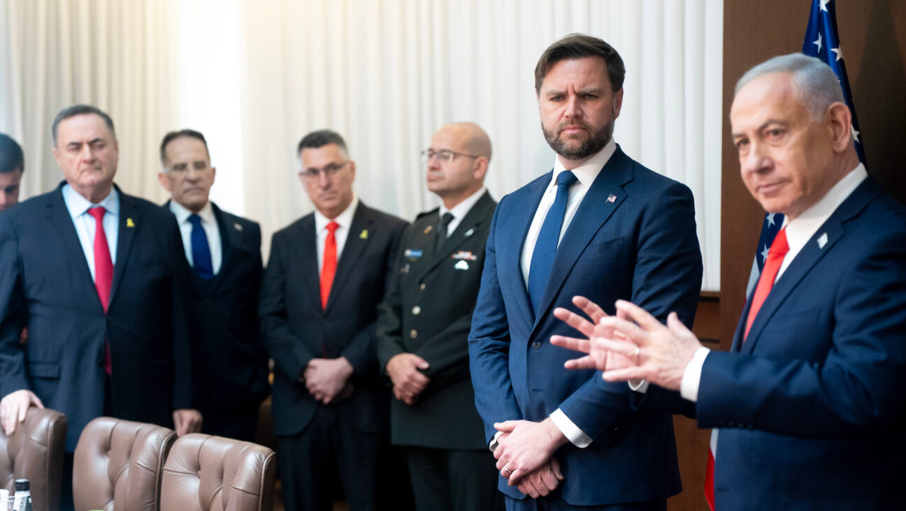 Vice President JD Vance listens as Israeli Prime Minister Benjamin Netanyahu speaks during a meeting at the Prime Minister's Office in Jerusalem, Israel on Oct. 22.