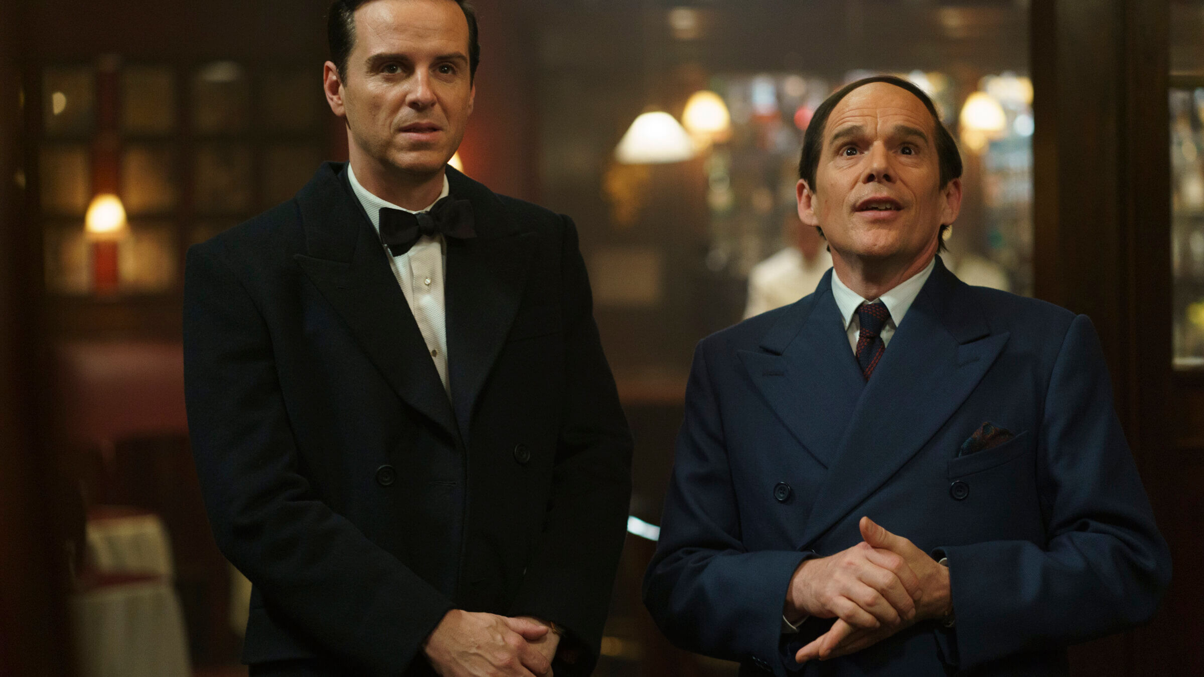 Andrew Scott and Ethan Hawke as Rodgers and Hart in Richard Linklater's 'Blue Moon.'
