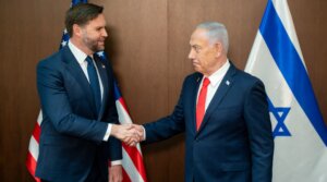 Vice President JD Vance meets with Israeli Prime Minister Benjamin Netanyahu at the prime minister’s office in Jerusalem on October 22, 2025. 