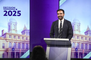 Zohran Mamdani, the Democratic candidate to be New York City's mayor, participates in a debate on Oct. 22.