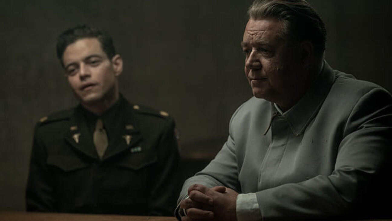 Rami Malek as Douglass Kelley and Russell Crowe as Hermann Goering.