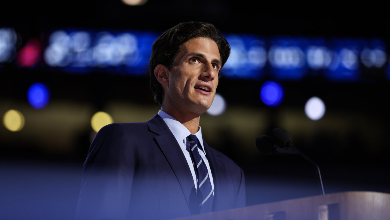 Jack Schlossberg, grandson of President John F. Kennedy, speaks at the Democratic National Convention in Chicago in August 2024.