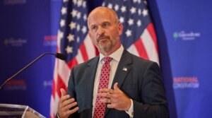 President of the Heritage Foundation Kevin Roberts speaks at the National Conservative Convention in Washington D.C., Sept. 2, 2025. 