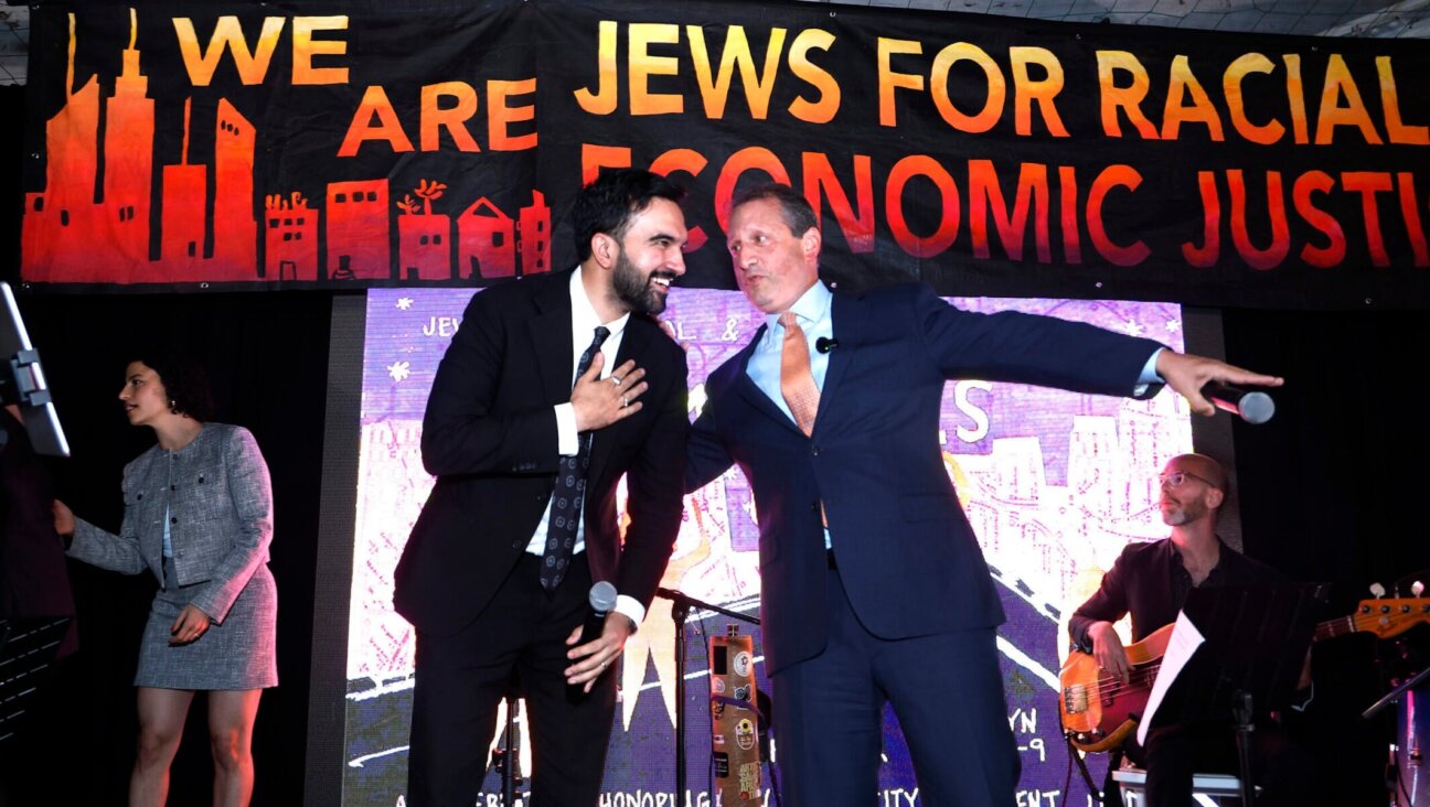 New York City mayoral candidate Zohran K. Mamdani and NYC comptroller Brad Lander speak during the Jews For Racial And Economic Justice's Mazals Gala on Sept. 10 in New York City.