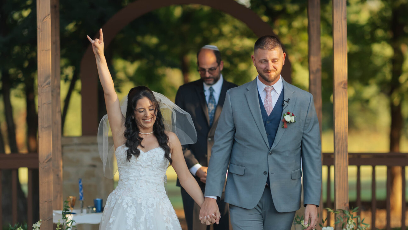 The bride and groom on their wedding day.