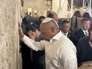 New York City Mayor Eric Adams at the Western Wall on Nov. 16. 