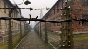 A row of barracks at Auschwitz I, seen Jan. 28, 2020.