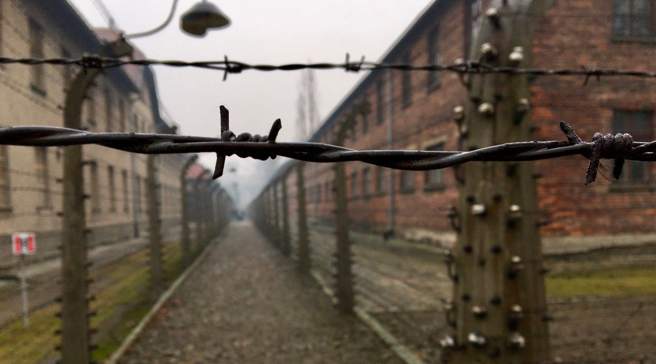 A row of barracks at Auschwitz I, seen Jan. 28, 2020.