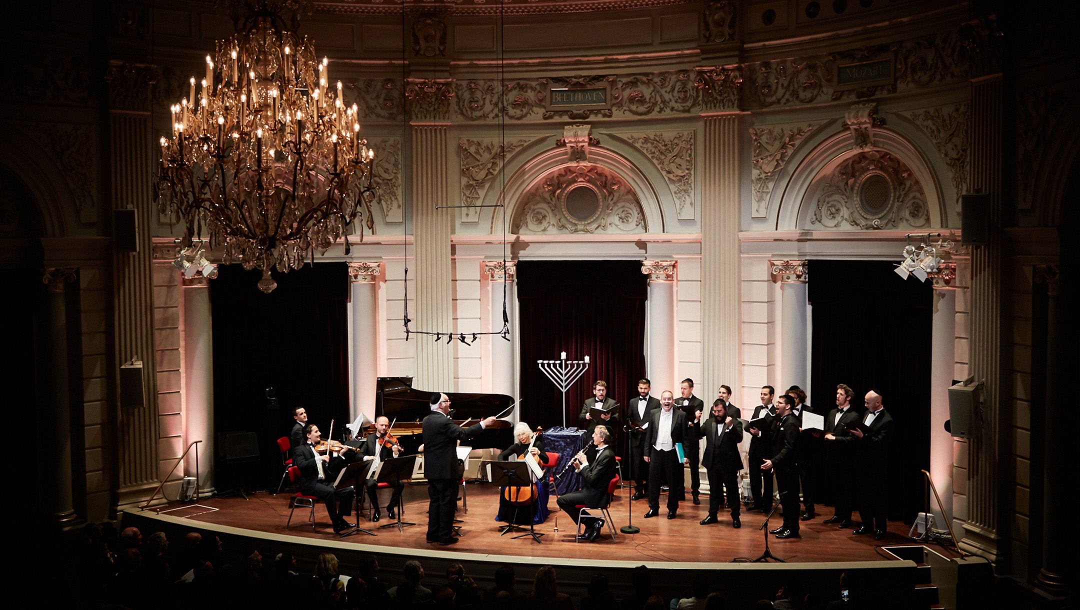 Cantors and musicians perform at the annual Hanukkah event at the Royal Concert Hall in Amsterdam, Dec. 22, 2019.