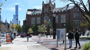 A view from the University of Pennsylvania in Philadelphia, Pennsylvania, on April 18, 2025.