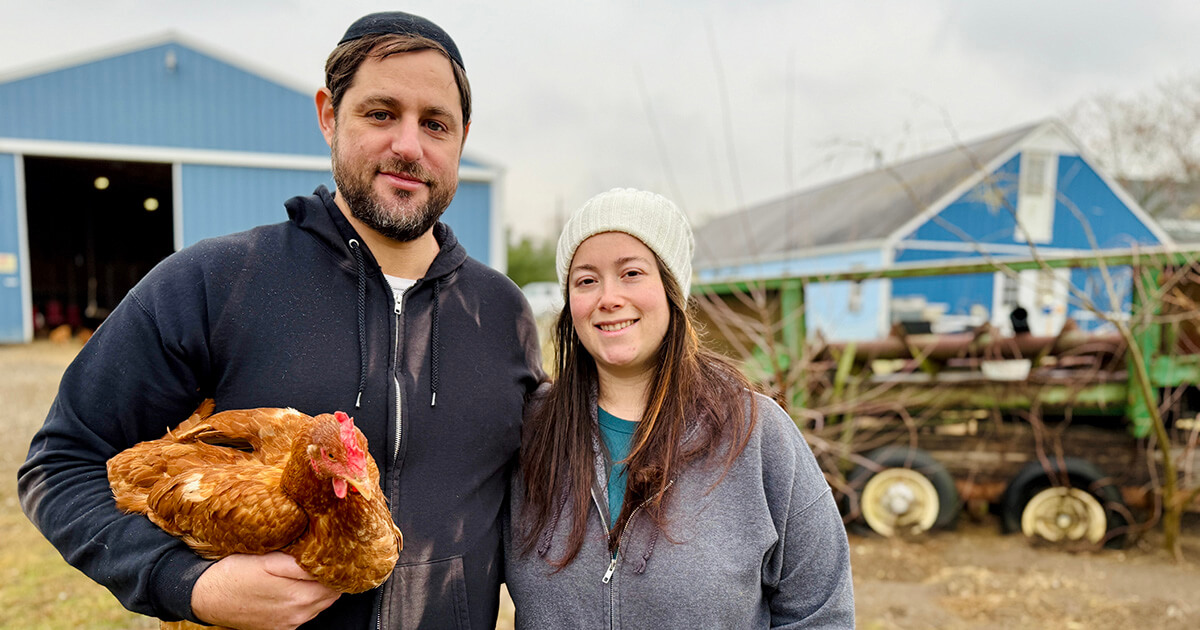 Yadidya and Miriam Greenberg run Chosen Farms, a kosher heritage poultry operation. 