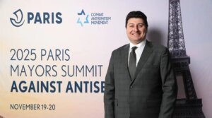 Waverley, Australia’s Jewish mayor, Will Nemesh, attends a Paris summit of the Combat Antisemitism Movement, November 19-20, 2025. Gunmen would attack a Hanukkah celebration in Nemesh’s region on December 14.