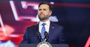 Vice President JD Vance speaks on the final day of Turning Point USA's annual AmericaFest conference in Phoenix, Arizona.