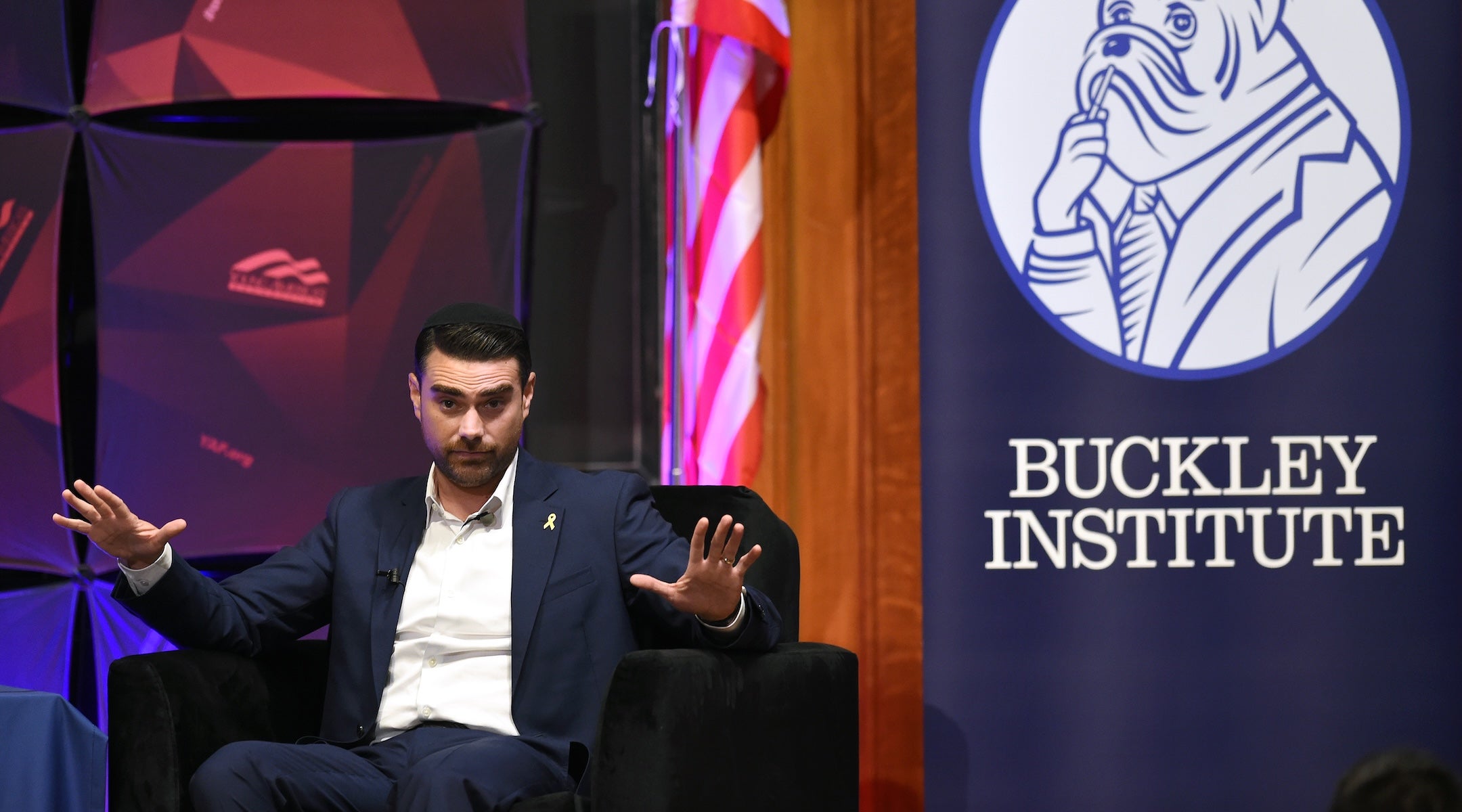 Author, journalist and commentator Ben Shapiro speaks at a Buckley Institute event, How October 7 Broke America’s College Campuses, at Yale University on October 7, 2024.