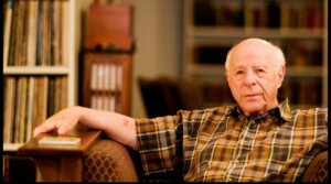 American neoconservative theorist and writer Norman Podhoretz at home in New York City in 2008.