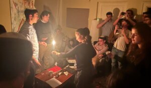 Jewish students at Brown University mark havdalah during a lockdown caused by a shooting in an engineering class, Dec. 13, 2025.