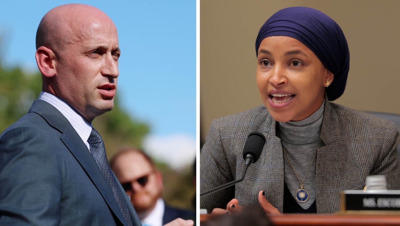 L to R: Deputy White House Chief of Staff Stephen Miller and Rep. Ilhan Omar of Minnesota. 