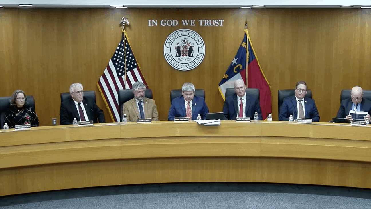 The Carteret County Board of Commissioners meeting on Monday, December 15.