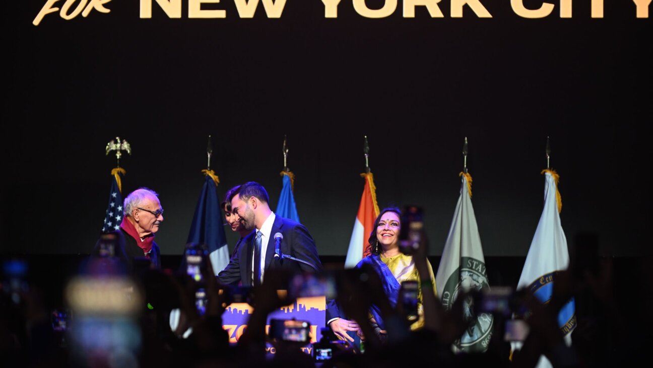Columbia professor Mahmood Mamdani greets his son New York City Mayor-elect Zohran Mamdani at his election night victory party on Nov. 4. 