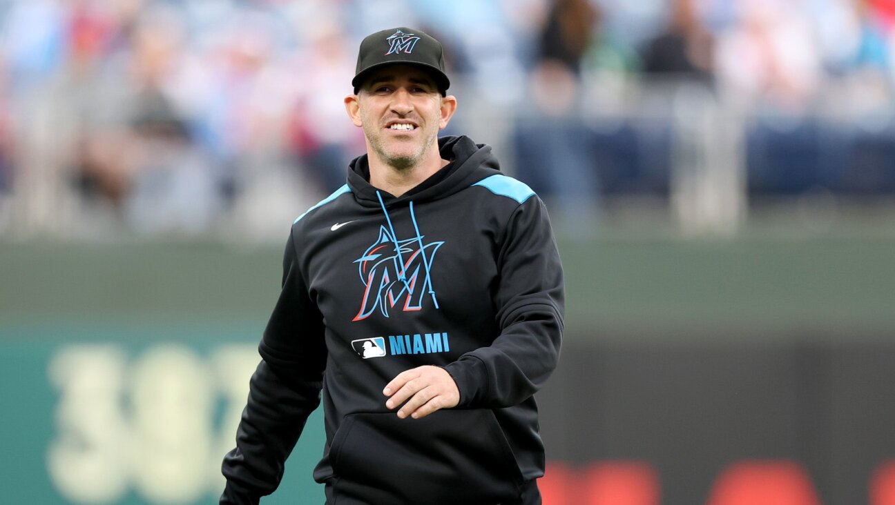 Alon Leichman, former assistant pitching coach for the Miami Marlins, looks on before a game against the Philadelphia Phillies at Citizens Bank Park on April 18, 2025 in Philadelphia, Pennsylvania.