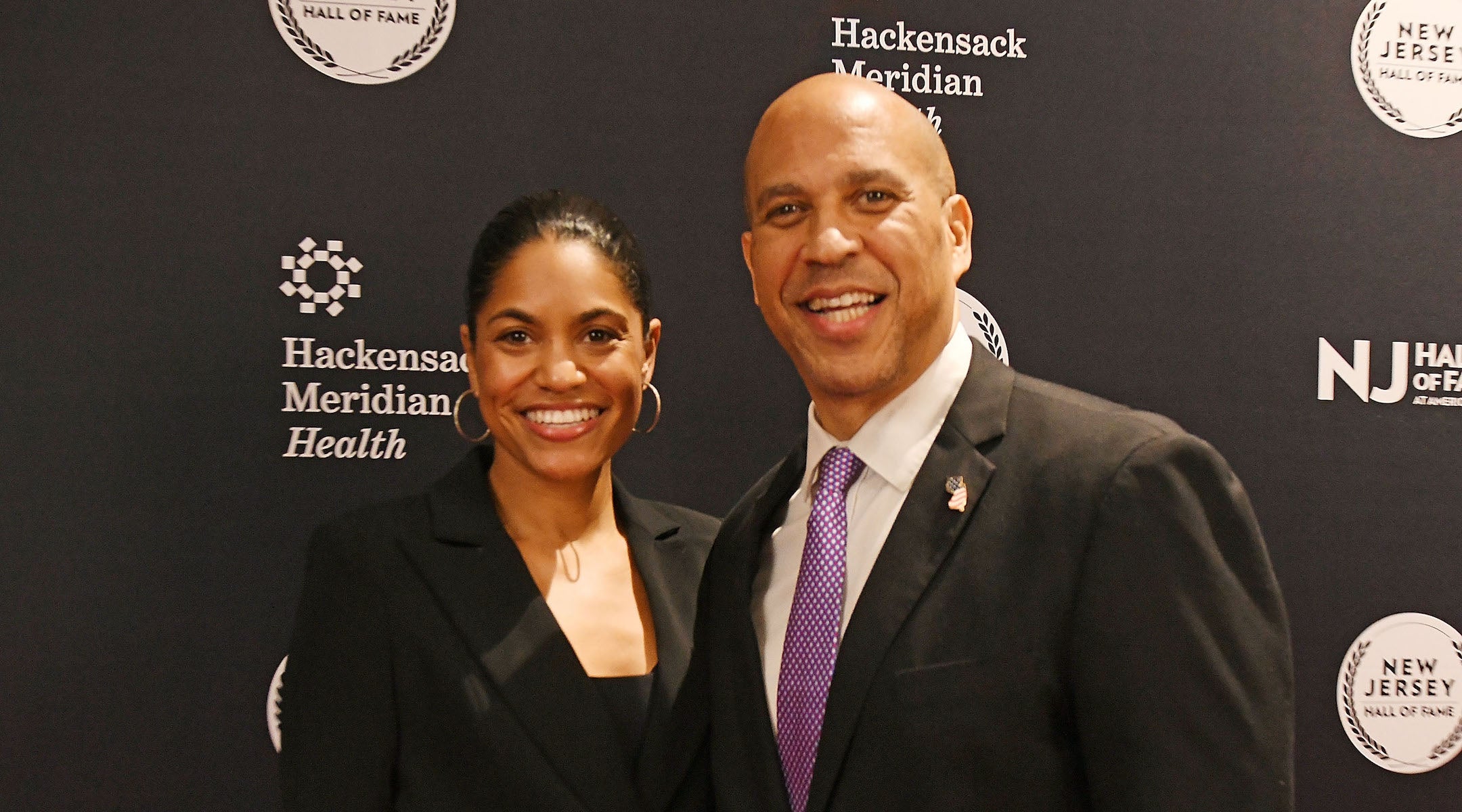 Senator Cory Booker and Alexis Lewis attend the 2025 New Jersey Hall Of Fame Induction Ceremony at American Dream on Nov. 21, 2025 in East Rutherford, New Jersey.