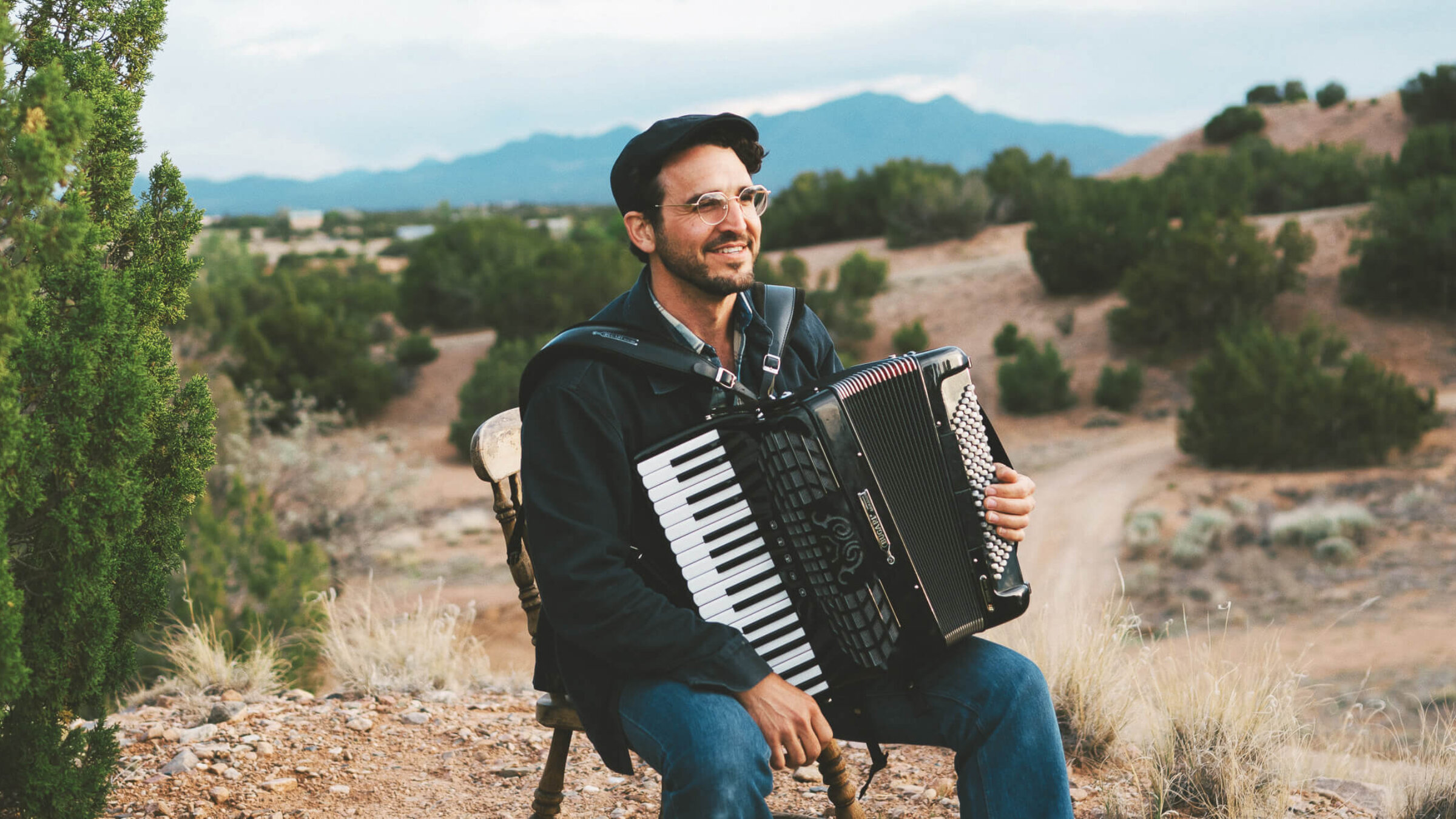 Jordan Wax, outside his home in Santa Fe, New Mexico