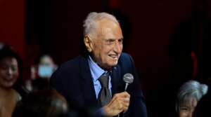 Frank Gehry speaks during the MOCA Gala 2025 at The Geffen Contemporary at MOCA on May 31, 2025 in Los Angeles, California. 