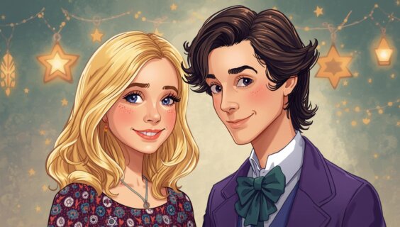 An AI-generated illustration of a Hallmark Hanukkah movie.