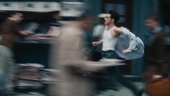 Timothée Chalamet plays Jewish ping-pong player Marty Mauser in <i>Marty Supreme</i>.