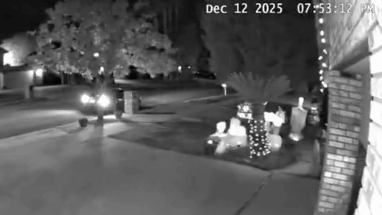 Home surveillance footage of the drive-by pellet gun shooting of a Jewish home in Redlands, California. 