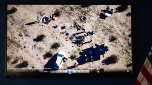 The FBI released a video they say of people in the desert preparing to test explosives as they announce the arrest of alleged members of an extremist group that are suspected of planning bombing attacks in Southern California on New Year’s Eve in Los Angeles on Monday, December 15, 2025.