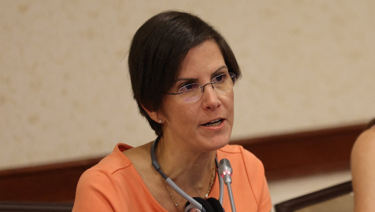 The United Nations special rapporteur on violence against women, Reem Alsalem, addresses a press conference in Ankara on July 27, 2022.