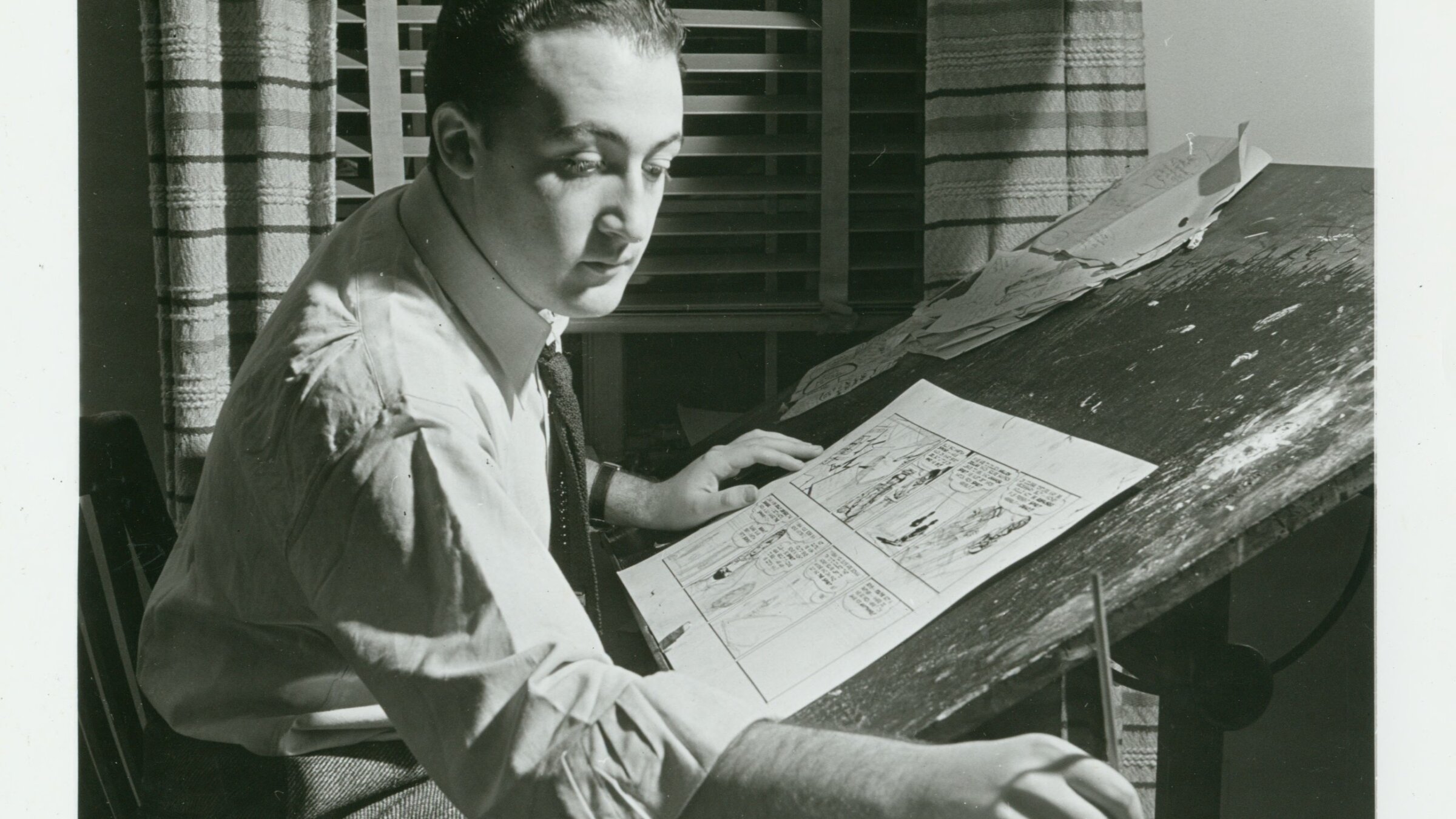 At the drawing board: A young Will Eisner