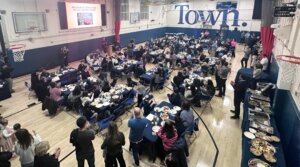 Students and parents at the Upper East Side’s Town School celebrate the school’s third annual Shabbat. 