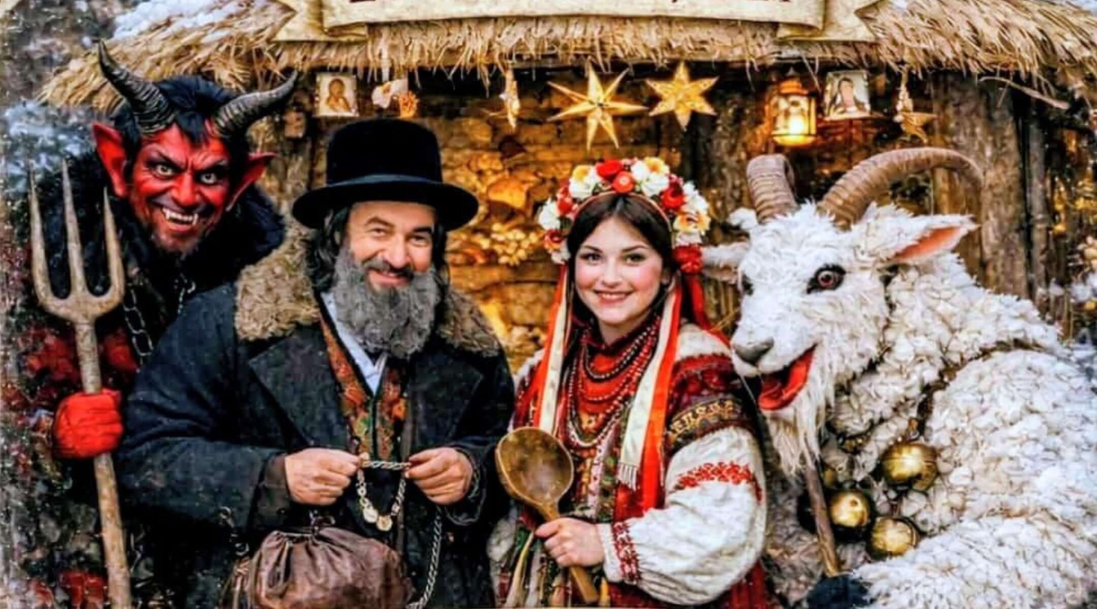 A Ukrainian church in Connecticut advertised its 2026 Christmas vertep using a poster featuring a Jewish caricature that has drawn criticism as antisemitic. (Screenshot via Facebook)