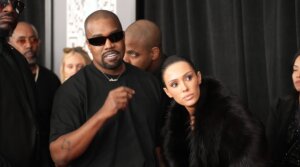 Kanye West and Bianca Censori attend the 67th Grammy Awards in Feb. 2025 in Los Angeles.