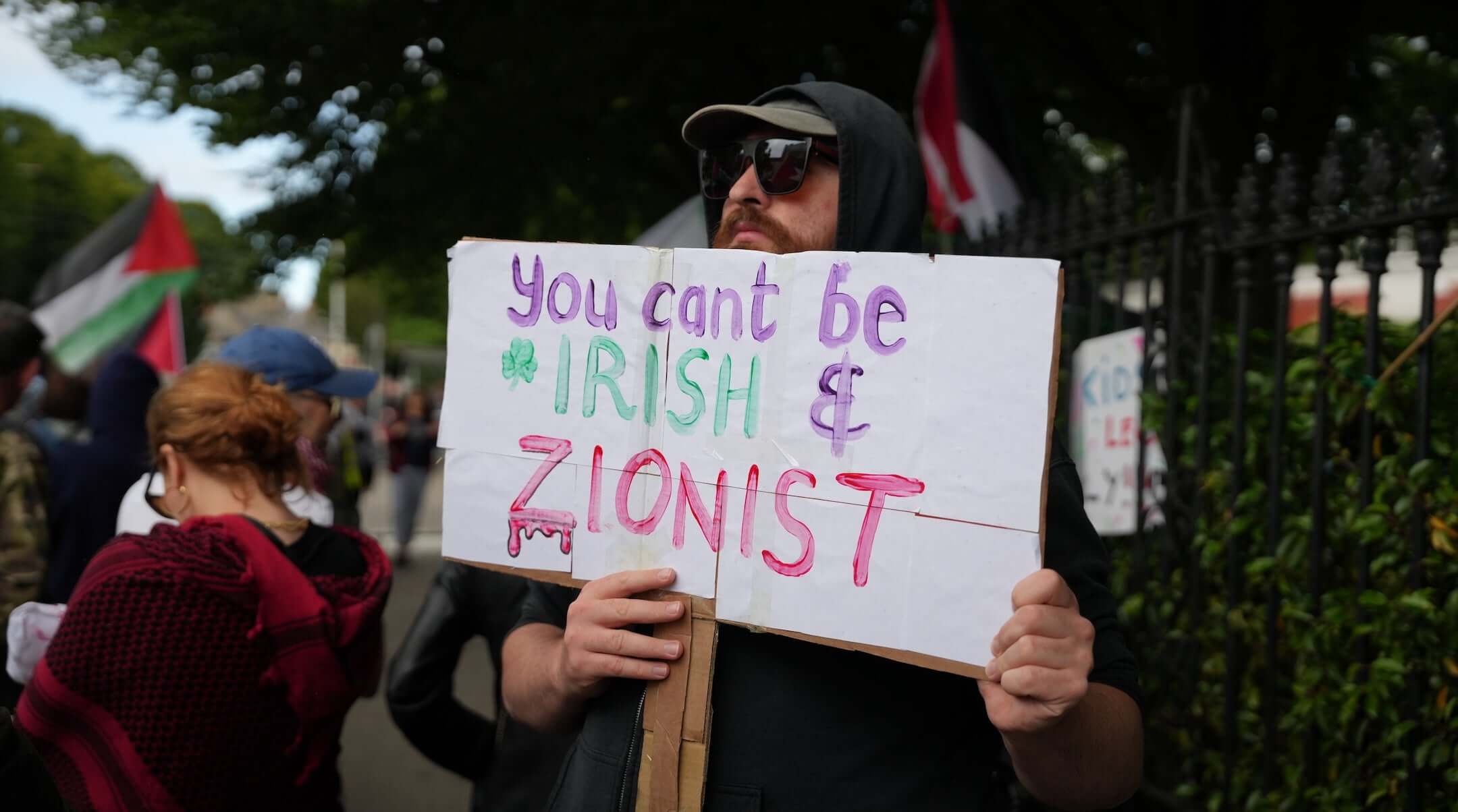 Pro-Palestinian demonstrators gather in Dublin, Ireland, July 04, 2024.