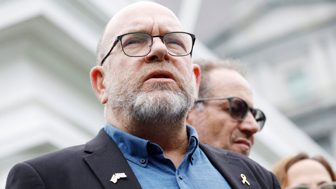 Jonathan Dekel-Chen, the father of Sagui Dekel-Chen, speaks to reporters after he and other family members of American hostages being held by Hamas participated in a meeting with U.S. President Joe Biden and Israeli Prime Minister Benjamin Netanyahu at the White House, July 25, 2024. (Anna Moneymaker/Getty Images)