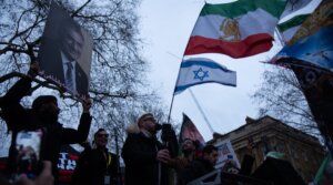 Protesters attend a “Free Iran From The Islamic Republic” rally in London on Jan. 11, 2026.