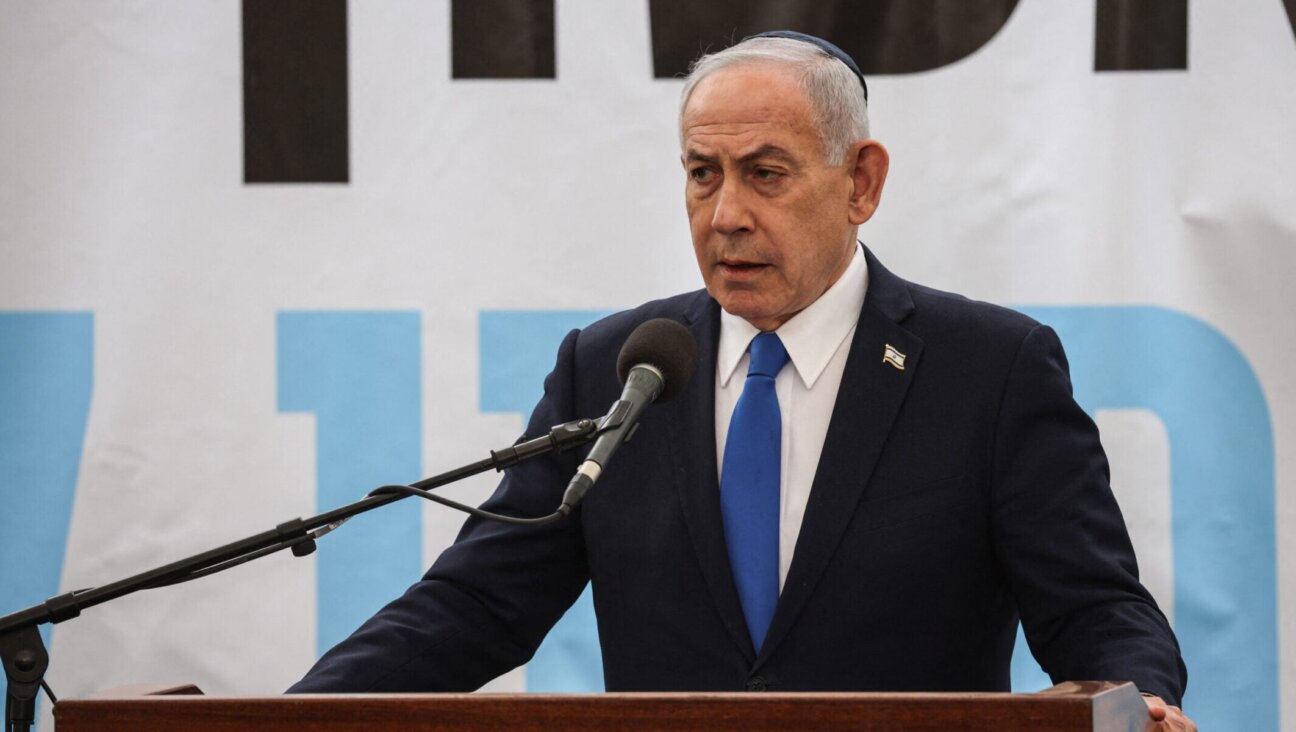 Israeli Prime Minister Benjamin Netanyahu speaks during the funeral of Ran Gvili, the final Israeli hostage in Gaza, Jan. 28, 2026.