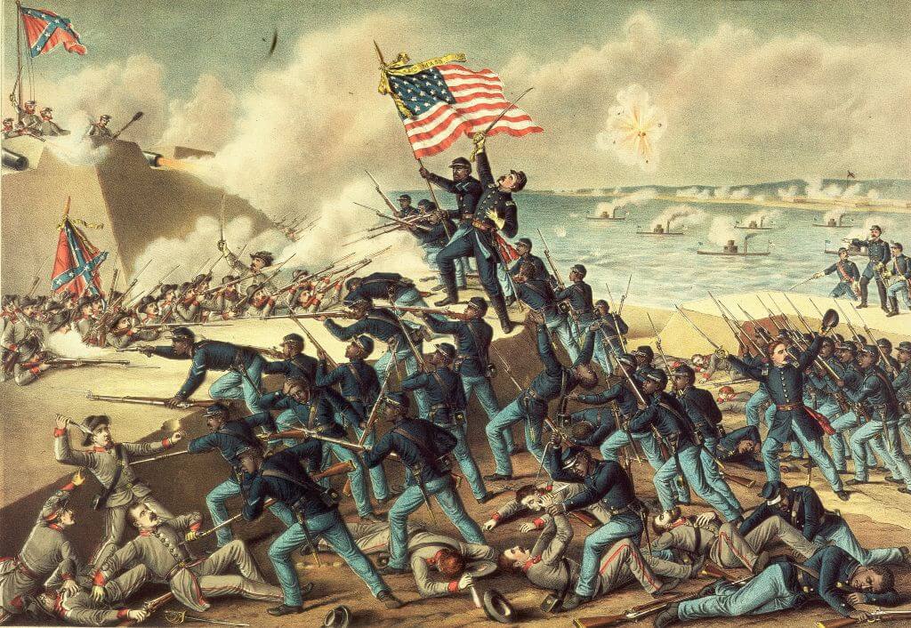 The July 1863 storming of Fort Wagner during the Civil War.