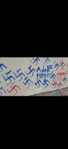 Playground equipment and walls were vandalized with swastikas at Gravesend Park in Brooklyn twice this week.