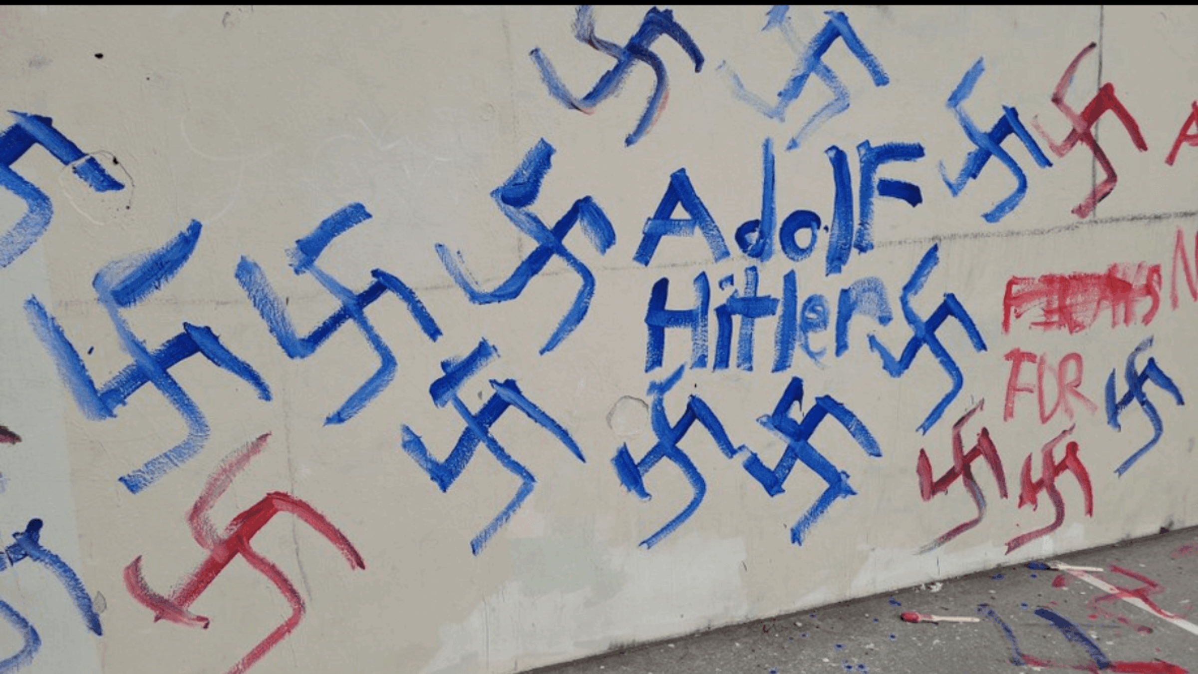 Playground equipment and walls were vandalized with swastikas at Gravesend Park in Brooklyn twice this week.