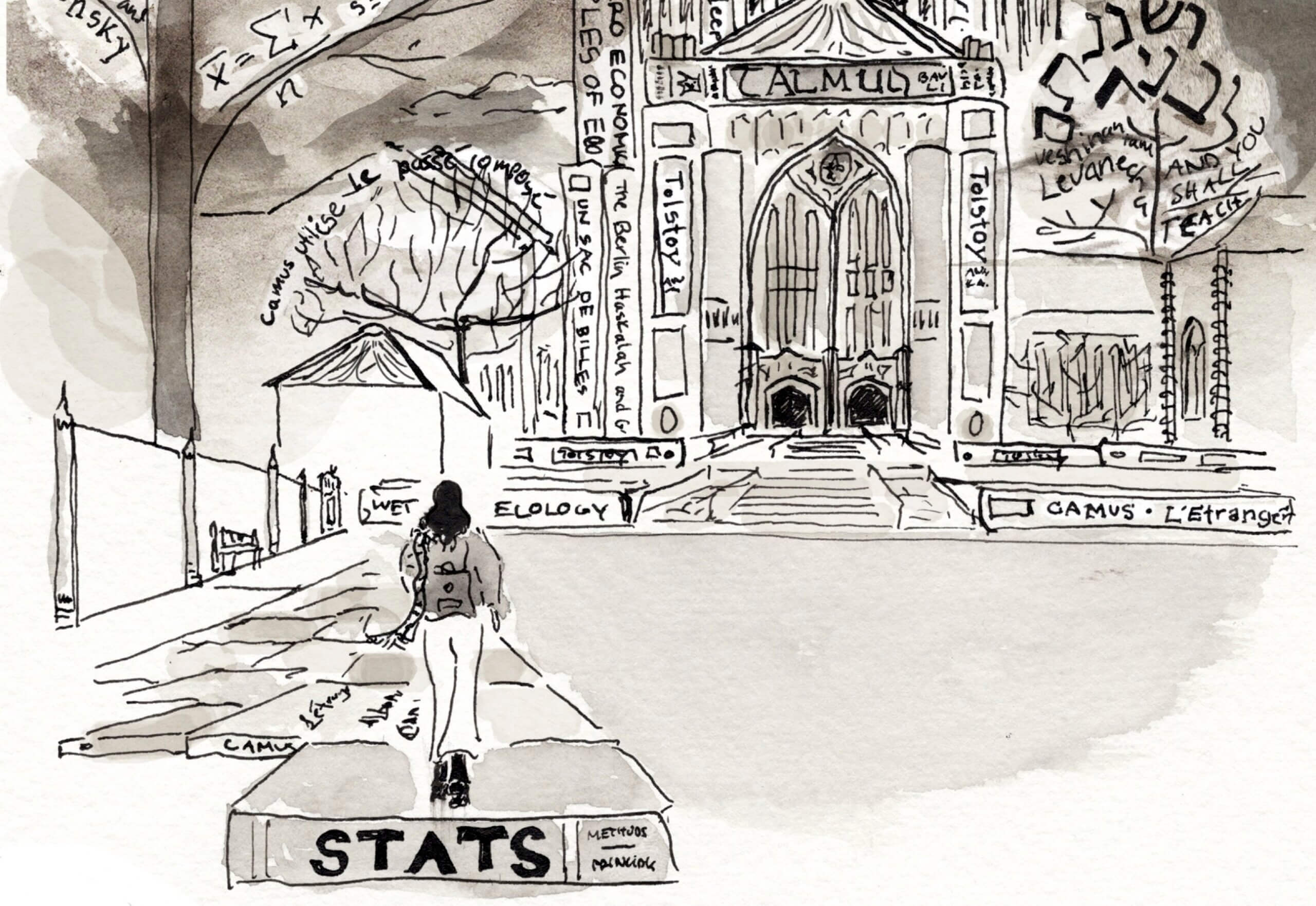 A Yale student returns to class, with a Jewish question (and answer) about why she's there