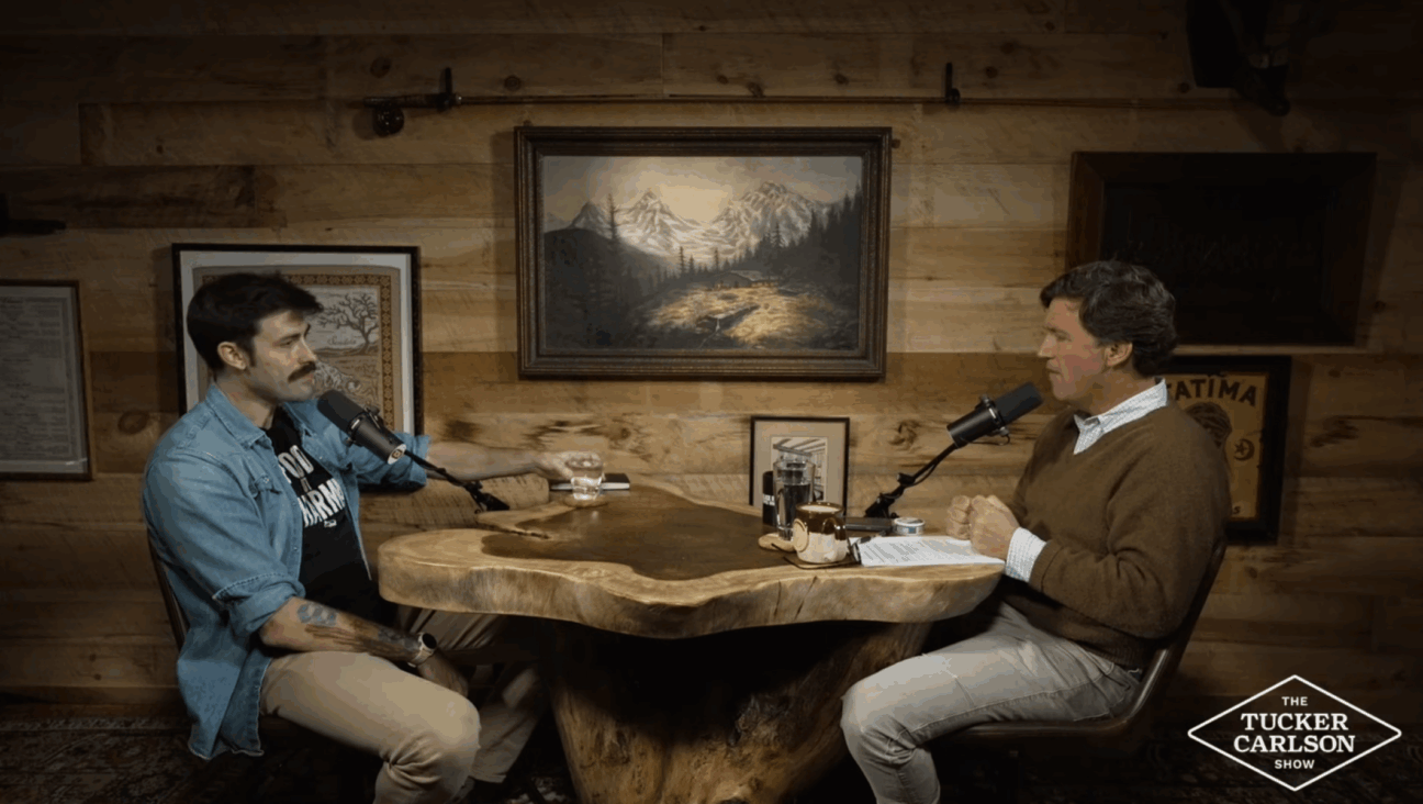 Tucker Carlson hosted the Holocaust revisionist Ian Carroll in an episode that aired Jan. 2, 2026. 