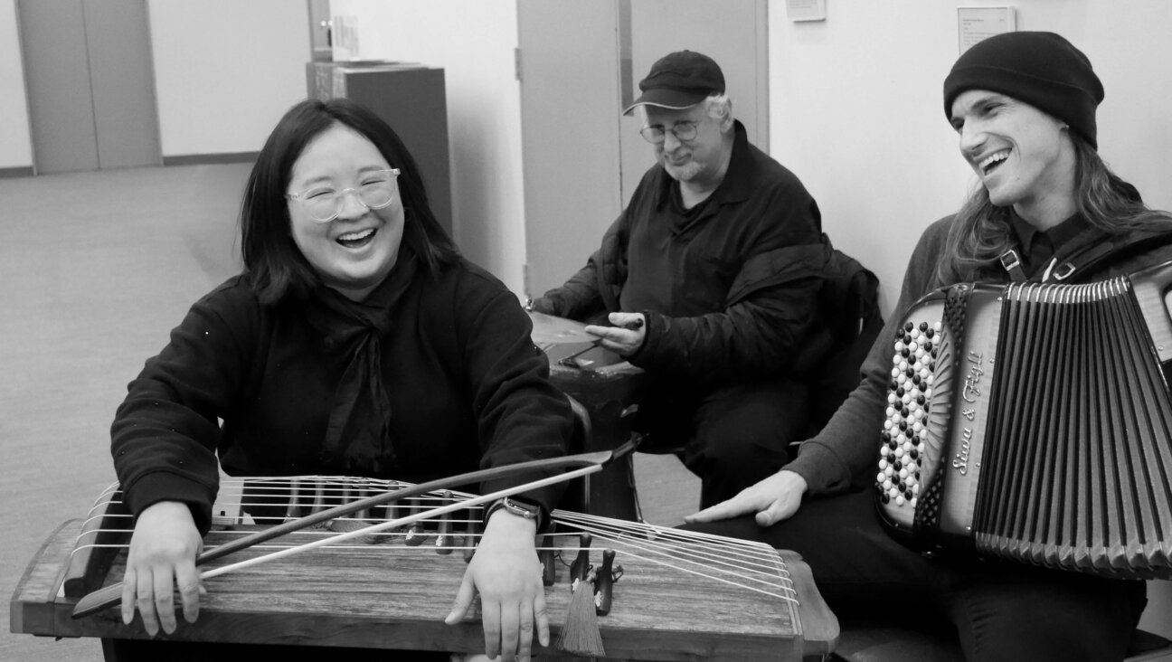Festival participants during an informal klezmer jam session at Yiddish New York, in lower Manhattan
